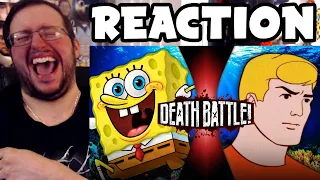 Gor's "DEATH BATTLE!" SpongeBob VS Aquaman (Nickelodeon VS Super Friends) REACTION (AMAZING!)
