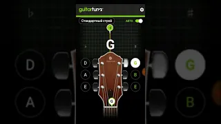 Настройка гитары через приложение "guitar tuna"