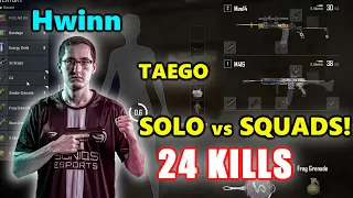 Soniqs Hwinn - 24 KILLS - SOLO vs SQUADS! - TAEGO - M416 + Mini14 - PUBG