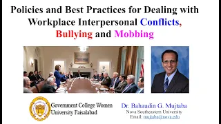 Policies and Best Practices for Dealing with Workplace Interpersonal Conflicts, Mobbing and Bullying