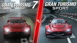 Gran Turismo 7 vs Gran Turismo Sport - RAIN & NIGHT Comparison! Attention to Detail & Graphics!