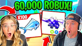 We Get A SHADOW DRAGON In Adopt Me! We Spend 60,000 ROBUX!