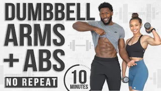 10 Minute ARMS and ABS Workout (No Repeat + Modifications)