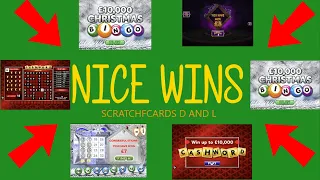 WIN WIN WITH NATIONAL LOTTERY SCRATCHCARDS D AND L