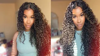 🔥NEW SENSATIONNEL BUTTA LACE HUMAN HAIR BLEND HD LACE FRONT WIG - BOHEMIAN 28”🔥🥰