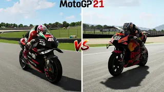 KTM RC 16 GP VS Aprilia RS GP || MotoGP 21 || One On One Battle || Top Speed Acceleration Drag Race