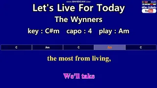 Let's Live For Today - The Wynners (Karaoke & Easy Guitar Chords)  Key : C#m  Capo : 4