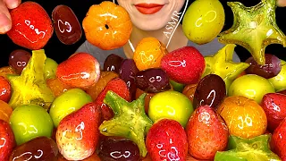 ASMR TANGHULU CANDIES FRUITS (Strawberry, Star Fruit, Tangerine, Sour Apple, Grape) | Mukbang.