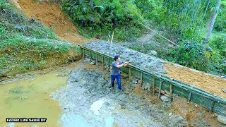 2 days to transform the swamp into a fish pond - Build a dam to keep water | Building Life | Ep.196