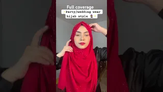 Wedding/party hijab style🧕‼️#hijabtrend #hijabtutorial #hijabwedding #weddinghijab #hijabfashion