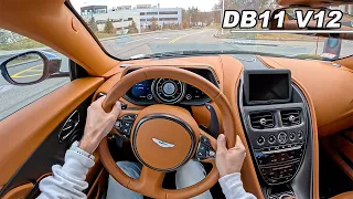 Aston Martin DB11 - V12 Twin Turbo Sights and Sounds ASMR Drive (POV Binaural Audio)