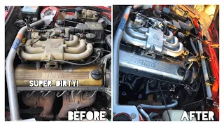 Cleaning the Nastiest Engine Bay I've Ever Dealt With | Wire Brush | Trim | e30