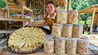 Harvest Bamboo shoots to make Bamboo shoots Chili Bring to the market to sell - Daily life