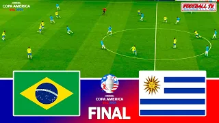 BRAZIL vs URUGUAY | COPA AMERICA FINAL | Full Match All Goals | eFootball PES Gameplay