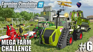 TESTING MEGA MOWER ON GRASS FIELDS | MEGA FARM Challenge | Farming Simulator 22 - Ep6