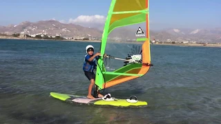 Stefanos Promponas windsurfing (6 years old)