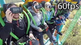 Zumanjaro: Drop of Doom VR on-ride ridercam reverse HD POV @60fps Six Flags Great Adventure