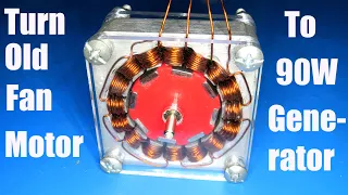 How to turn old fan motor to 90W generator