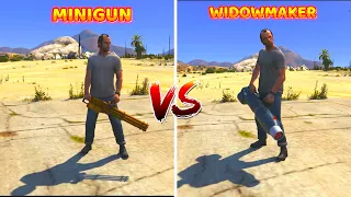 WIDOWMAKER VS MINIGUN GTA 5 ONLINE GUNS COMPARISON