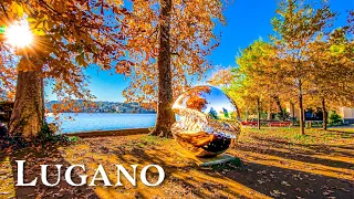 Lugano in autumn is the golden paradise 🇨🇭 Switzerland 4K