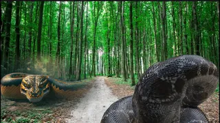 The big mountain Anaconda snake living