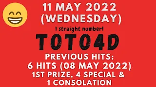 Foddy Nujum Prediction for Sports Toto 4D - 11 May 2022 (Wed)