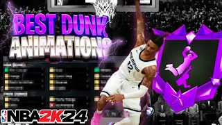 BEST DUNK ANIMATIONS STYLE IN NBA 2K24 (HOW TO DUNK ON EVERYONE) + DUNKING TIPS HOW TO GREEN DUNKS