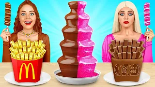 Desafío de Fondue de Chocolate Chica Rica VS Arruinada | Divertida Batalla con Comida por Candy Show