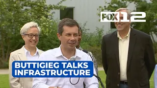 LIVE: Transportation Sec. Pete Buttigieg talks infrastructure in Portland