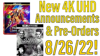 New 4K UHD Blu-ray Announcements & Pre-Orders for 8/26/22!