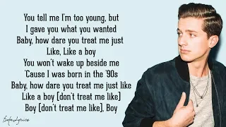 BOY - Charlie Puth (Lyrics)