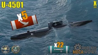 Submarine U-4501 5 Kills & 123k Damage | World of Warships Gameplay