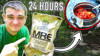 EATING ONLY MILITARY FOOD FOR 24 HOURS STRAIGHT! (MRE)