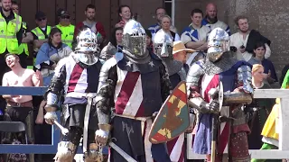 FINLAND v USA in 5 v 5 finals Medieval Armoured Knights IMCF 2018 World Championship in Scotland