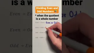 Dividing Even and Odd Numbers #Shorts #math #study