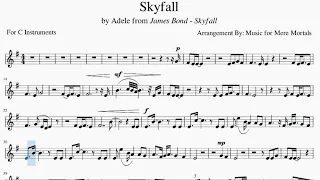 Skyfall by Adele - from James Bond - Play Along for C Instruments