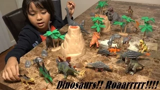 Prehistoric Dinosaur Toys: 20 Dinosaurs in a Plastic Container Unboxing & Playtime Fun!