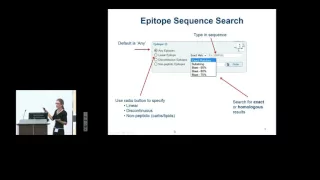 Immune Epitope Database (IEDB) 2015 User Workshop - Finding Data Home page search