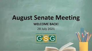 August 2021 GSG Senate Business Meeting