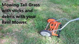 Mowing Tall Unkept Grass With a Push Reel Mower