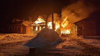 Пожар в деревне Мирша Нижегородская область с 11 на 12 февраля 2023г. #fire #пожар #мирша