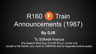 F Train Announcements 1987