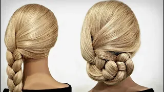 Прическа для работы за 5 минут. Пошагово. Красивые Прически. Hairstyle for work in 5 minutes.