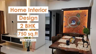 "Home Interior Design 2BHK - 750 sq. ft." by CivilLane.com