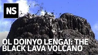 Ol Doinyo Lengai: watch the strangest volcano in the solar system spew black lava