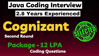 Cognizant Java Coding Interview | Second Round | Java Developer Interview