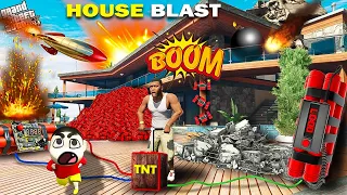 GTA 5: Dhanu Dino (Franklin) & Shin Chan Again Blasted Their House With Bombs in GTA 5 in Telugu