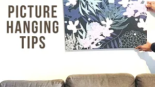 Picture hanging tips | How to hang pictures or paintings at right height | hanging artwork correctly