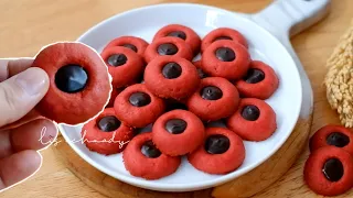 KUE LEBARAN TAMPIL BEDA!! THUMBPRINT VELVET CHEESE COOKIES