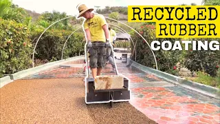 HOW TO Install Recycled Rubber Coating Over Old Cracked Concrete Driveway!